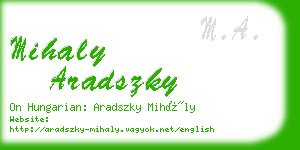 mihaly aradszky business card